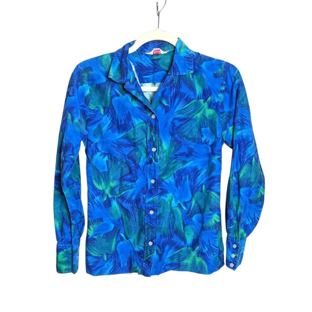 VTG H Bar C Women's S Pearl Snap Western Ranchwear Cowgirl‎ Shirt